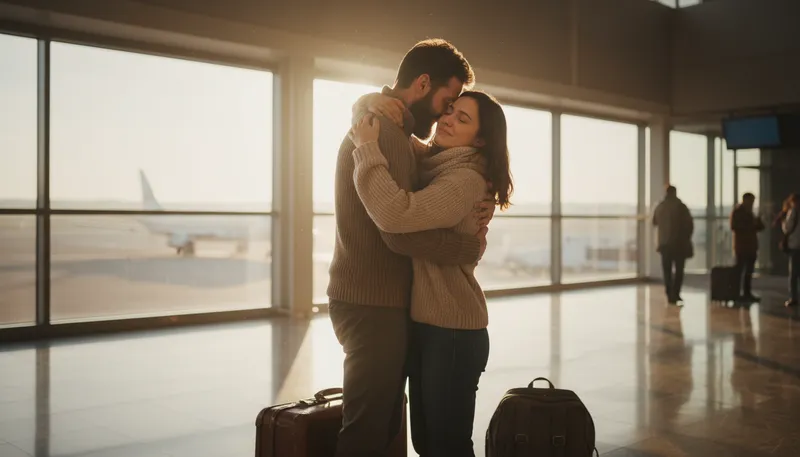 Illustration of absence makes the heart fonder: Being apart increases feelings of love.