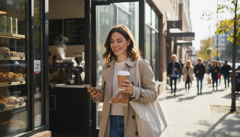 Illustration of grab and go: quickly take something and leave.