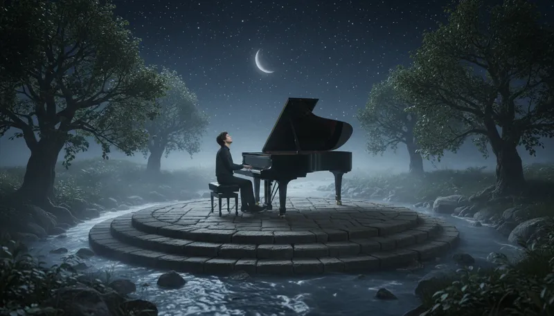 Illustration of nocturne: A musical composition inspired by the night.