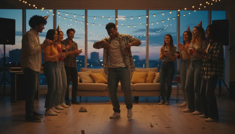 Illustration of dougie: A dance move popularized in hip-hop.