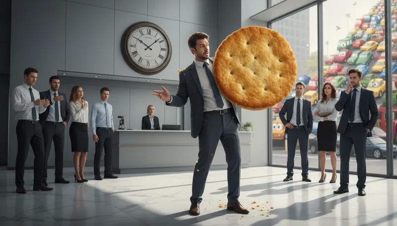 Illustration of take the biscuit: to be the most surprising or annoying.