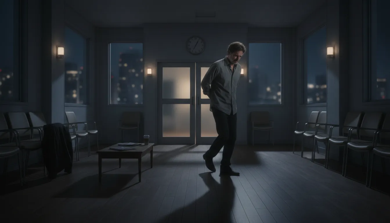 Illustration de walk the floor : to pace anxiously or restlessly