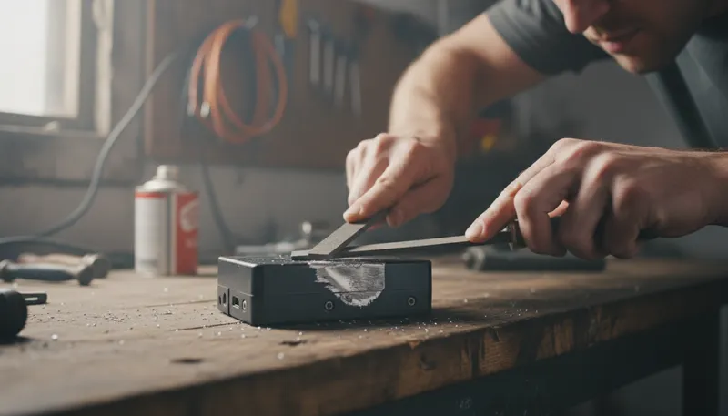 Illustration of file off the serial numbers: to remove identifying marks from items
