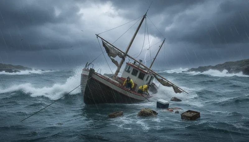 Illustration of capsized: To overturn or flip upside down.