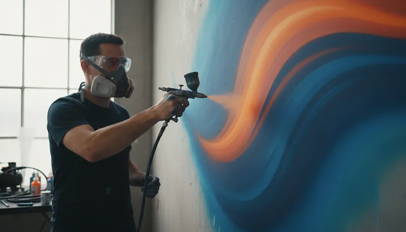 Illustration of airbrush: A tool used to spray paint or color.