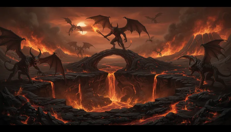 Illustration of hellfire: Intense fire, often associated with hell.