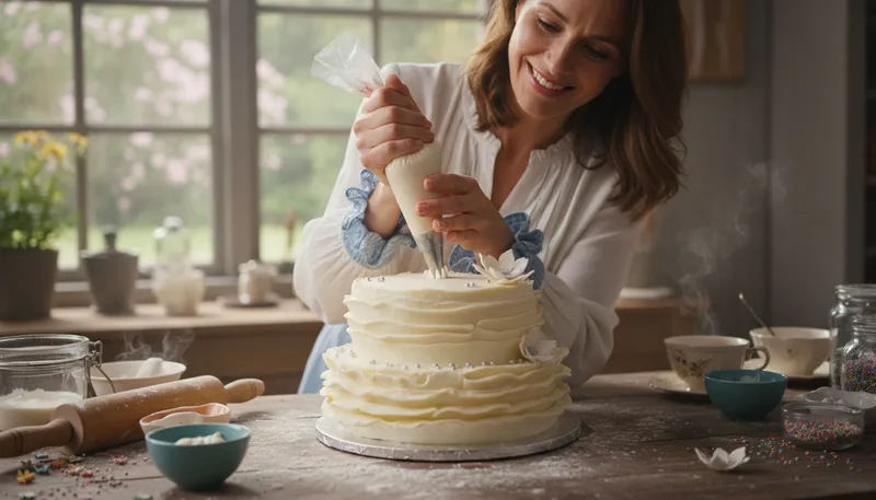 Illustration of put on frills: add unnecessary decorations or embellishments.
