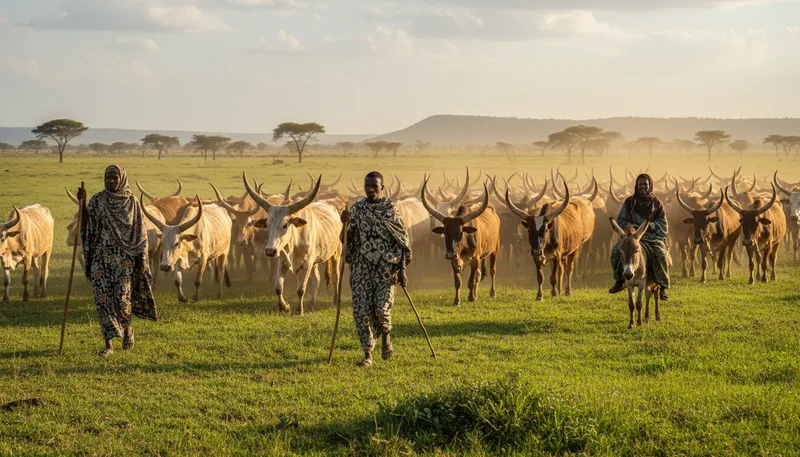 Illustration of fulani: A West African ethnic group known for herding.
