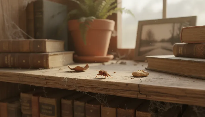 Illustration of mite: A tiny creature often found in dust.