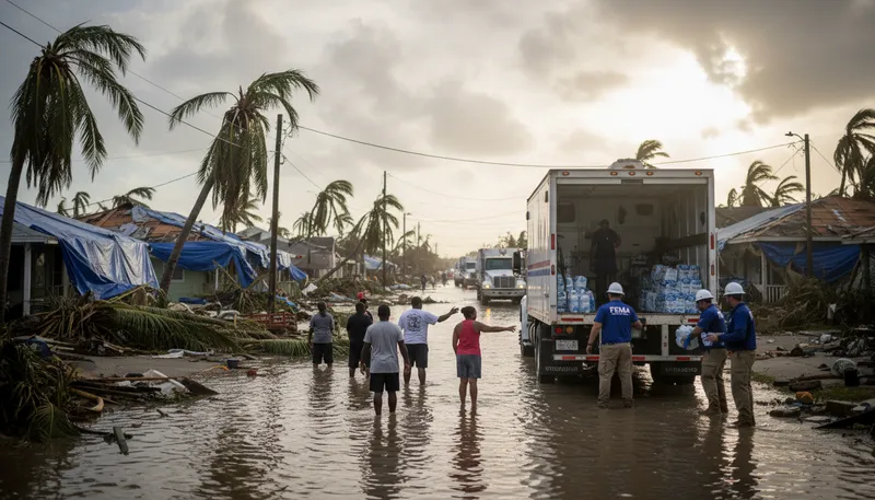 Illustration of fema: Agency for disaster management in the USA.
