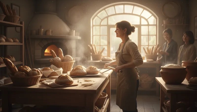Illustration of bakery: A place where bread and pastries are made.