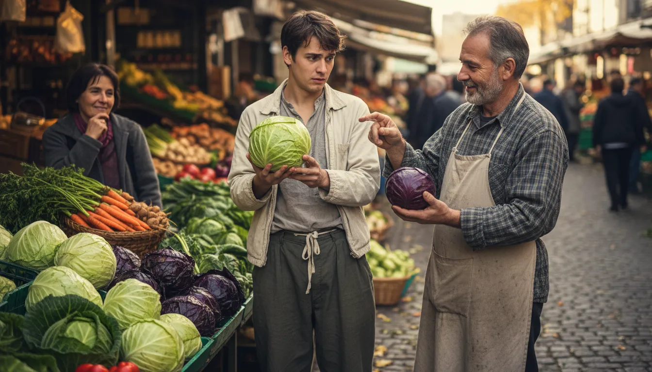 not as green as one is cabbage-looking का चित्र: not as naive or foolish as believed