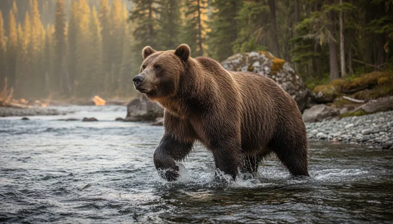Illustration of kodiak: A large bear found in Alaska.