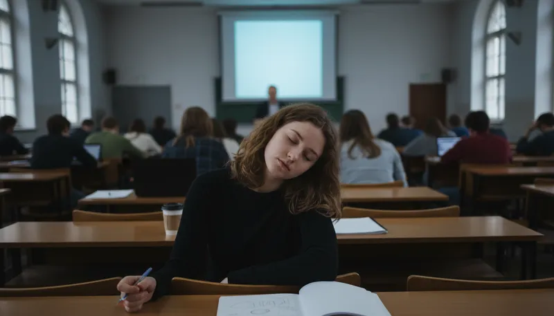 Illustration of nod off: To fall asleep briefly.