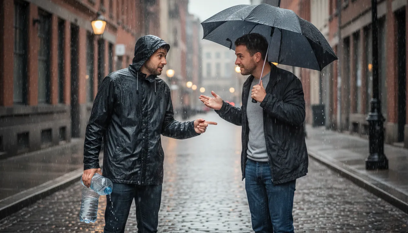 don't piss on my leg and tell me it's raining 的插圖：Don't lie to me.