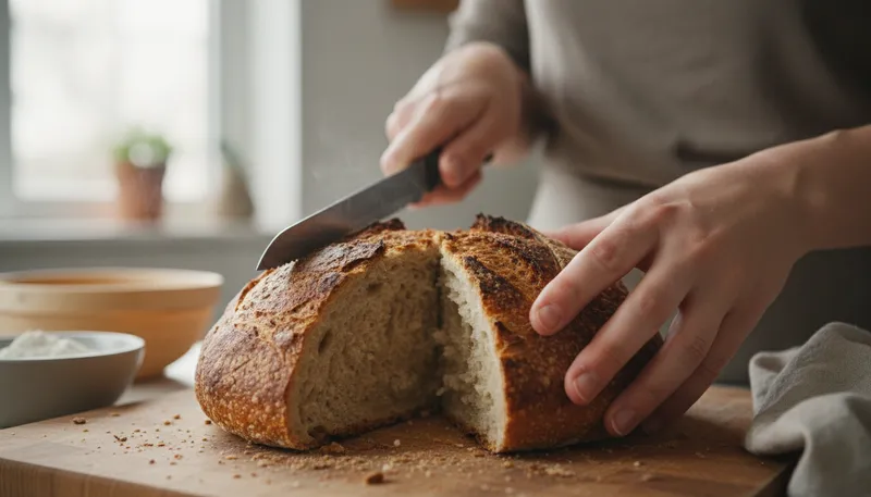 Illustration of crack a crust: To break open a hard outer layer.