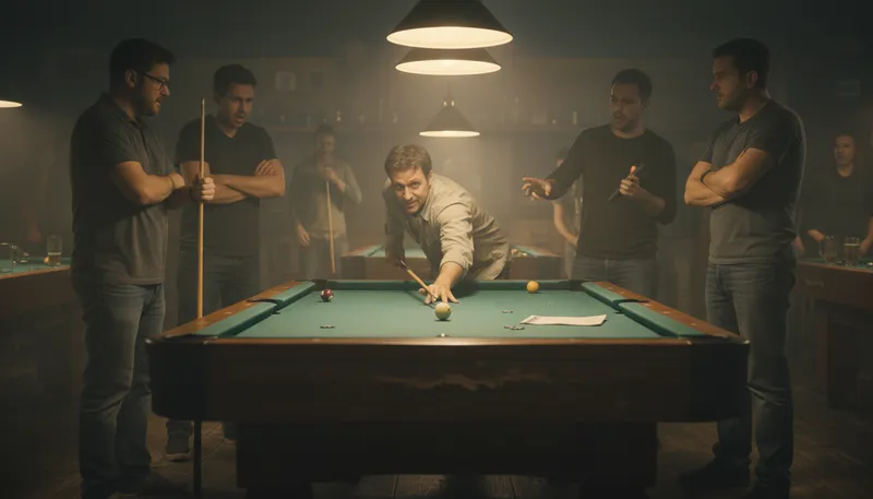 Illustration of dirty pool: unfair or unethical behavior.