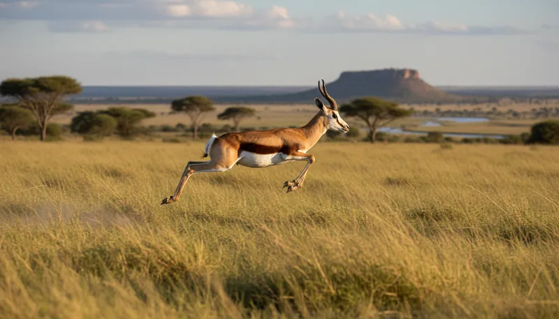 Illustration of springbok: A fast-running African antelope.