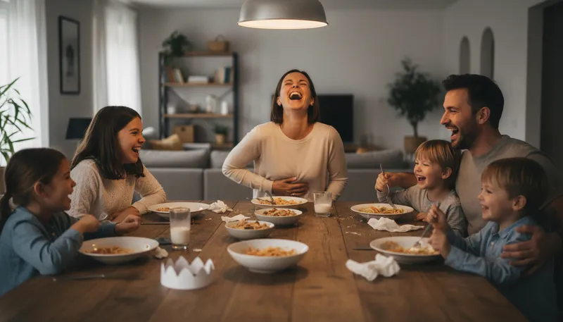 Illustration of household: a group of people living together.