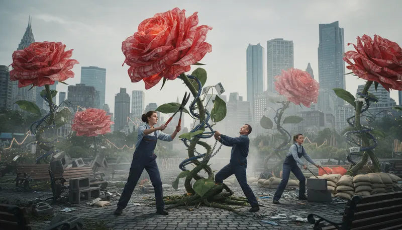 Illustration of stem the rose: To stop or slow something from growing.