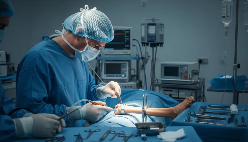 Illustration of surgery: A medical operation to fix or remove something.
