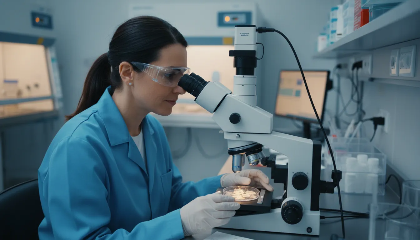 Illustration of embryologist: scientist specializing in embryo development and IVF
