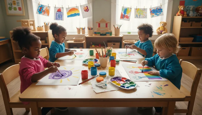 Illustration of preschool: An educational setting for young children.
