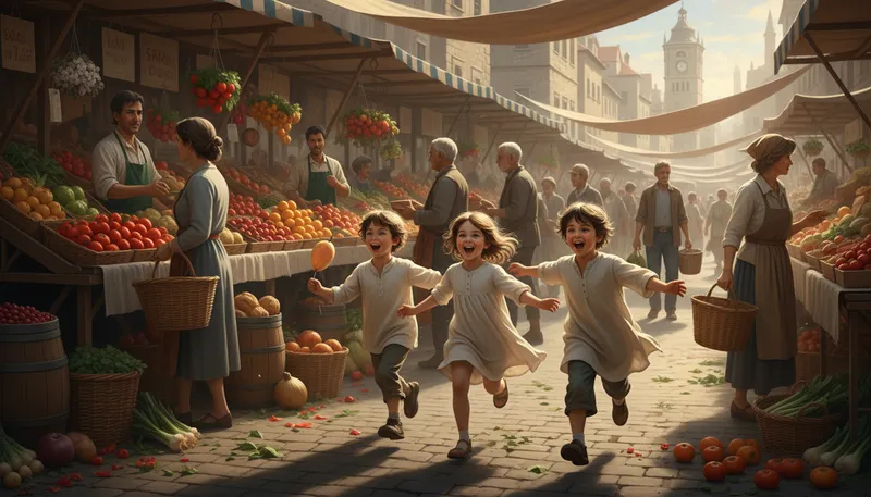 Illustration of market: A place where people buy and sell goods.