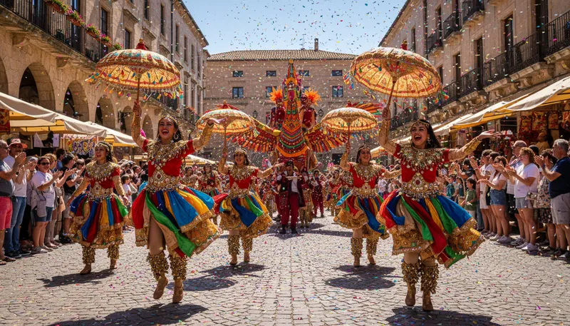 Illustration of pageantry: Elaborate display of ceremonies or events.