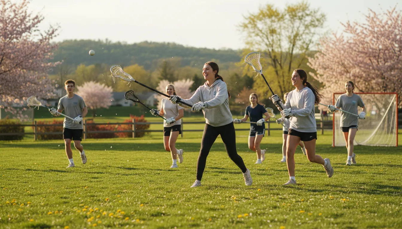 Ilustrasi lacrosse: a team sport played with a netted stick