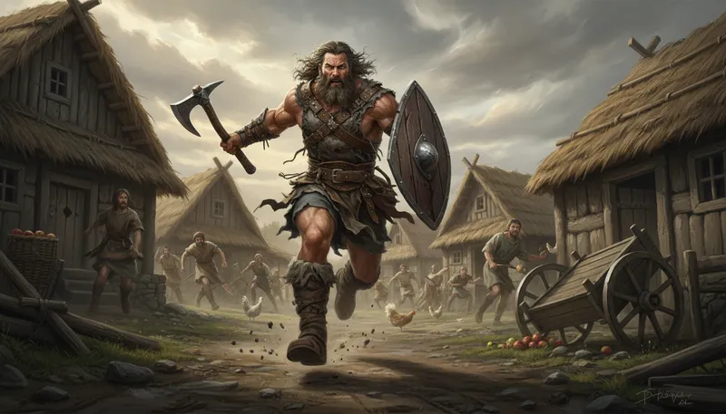 Illustration of barbarian: Person from a culture considered primitive.