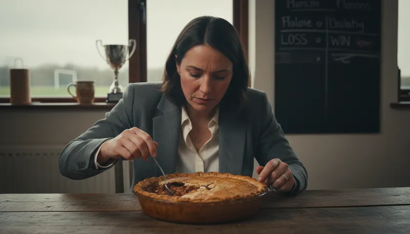 Illustration of eat humble pie: Admit mistakes and apologize.