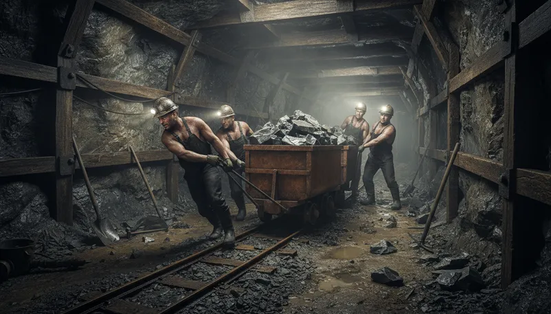 Illustration of ore: A mineral or rock containing valuable metal.