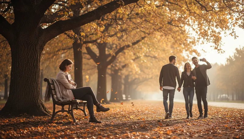Illustration of alienation: Feeling isolated or disconnected from others.