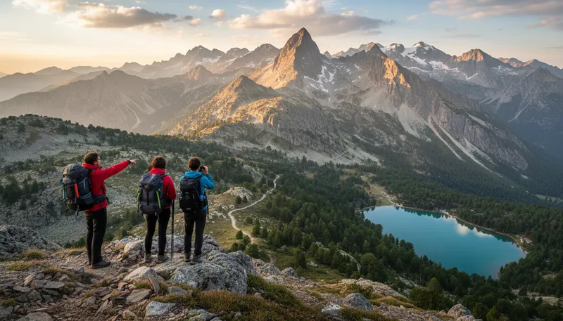Illustration of pyrenees: A mountain range between France and Spain.