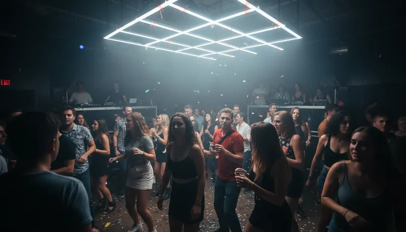 Illustration of dancefloor: A space for people to dance together.