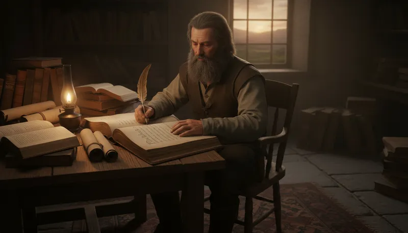 Illustration of bunyan: author known for his religious writings