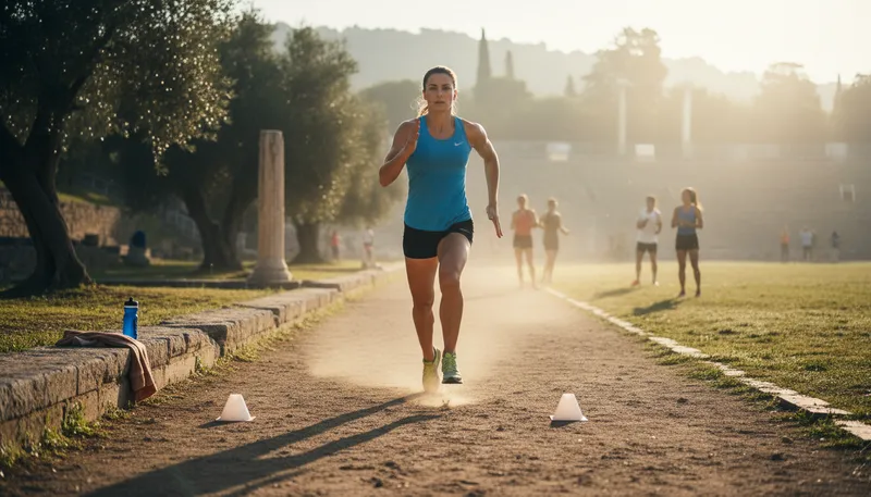 Illustration of olympian: A person who competes in the Olympics.