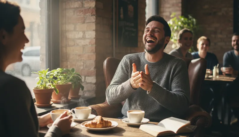 Illustration of hyuk: A laugh or chuckle, often exaggerated.