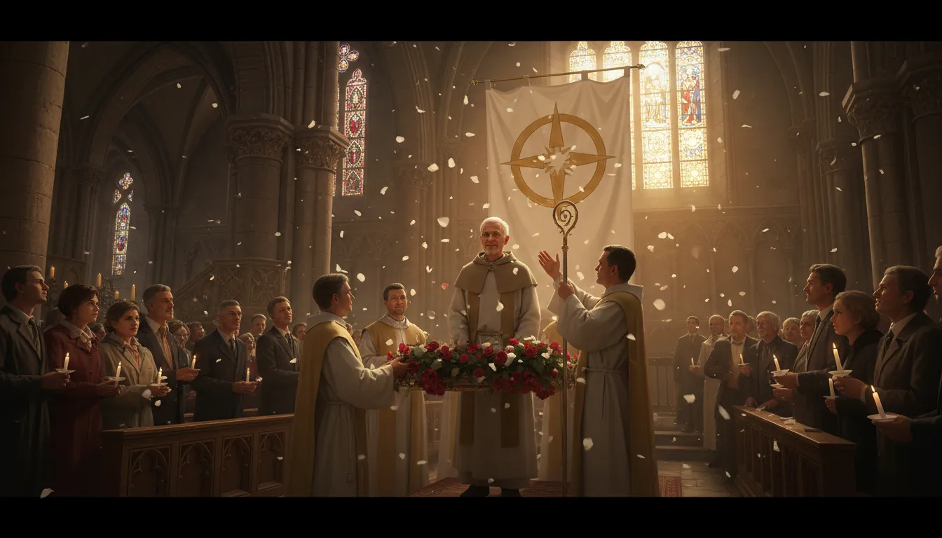 Illustration de saint : A person recognized for holiness or virtue.