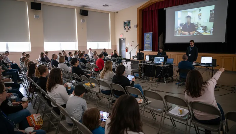 Illustration of webcast: a broadcast made over the internet