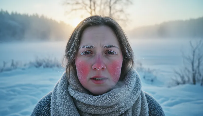 Illustration of frosty: Very cold, often with frost or ice.