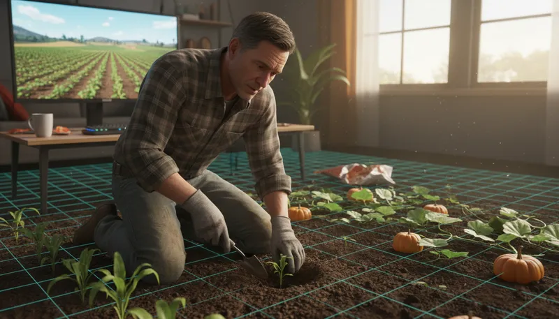 Illustration of farmville: A popular online farming simulation game.