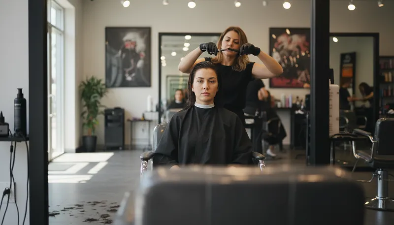 Illustration of salon: A place for hair styling and beauty treatments.