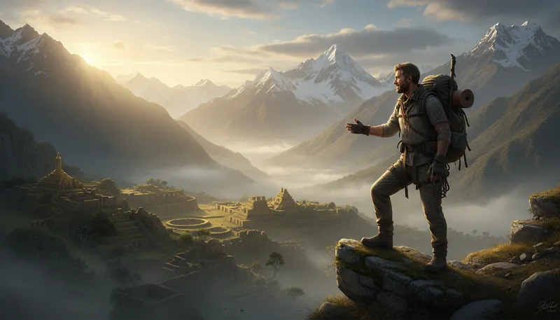 Illustration of eldorado: A mythical place of great wealth and opportunity.