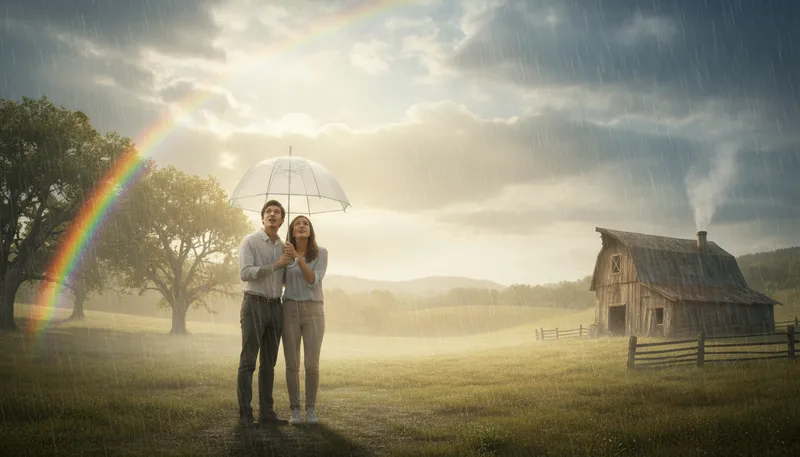 Illustration of devil's beating his wife: Sun shines while it rains.