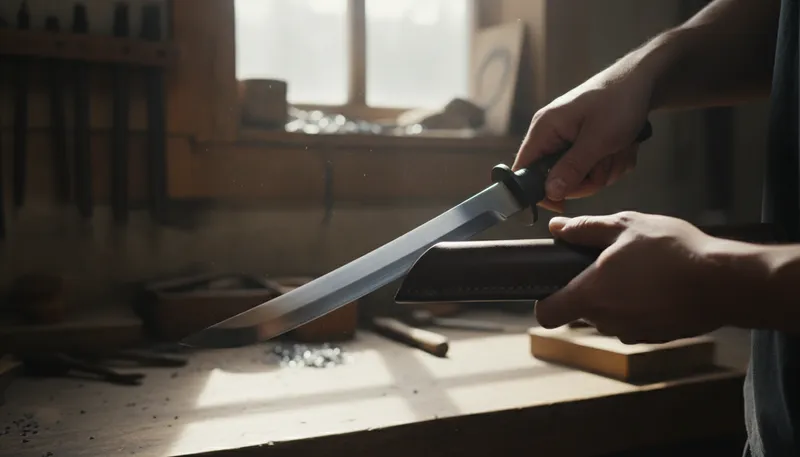 Illustration of tanto: A small Japanese blade or knife.