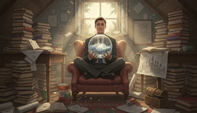 Illustration of wishful thinking: hopeful but unrealistic belief.