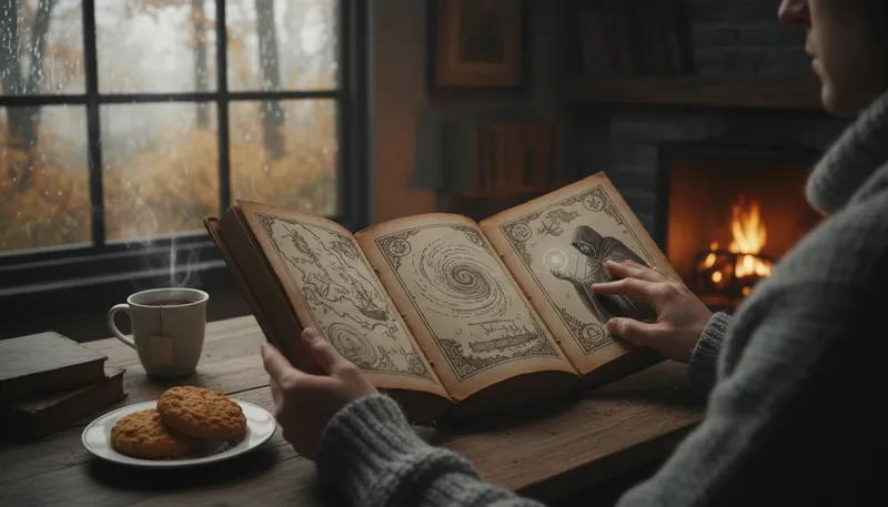 Illustration of trilogy: A series of three related stories or works.