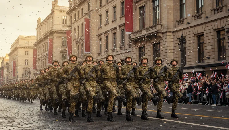 Illustration of infantry: a branch of an army